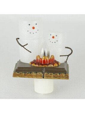 Midwest S'mores Campfire White & Brown Rustic Decorative Plug-In Night Light